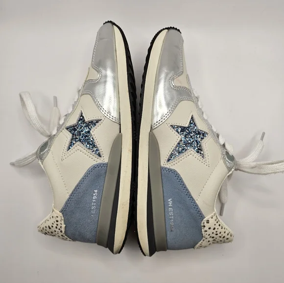 Vintage Havana, Silver and Blue Star Sneakers, Women's Size 6.5 - Picture 5 of 9